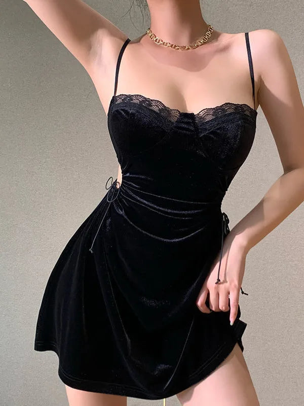 Spring And Summer Lace Sexy Girl Fashion Sling Dress Plus Size Elegant Dress